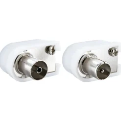 Schwaiger IEC-Winkelstecker/Buchse-Set für Sat-Kabel und Dose