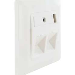 Schwaiger  Keystone Anschlussdose 2-fach Unterputz mit Schrägauslass