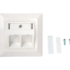 Schwaiger  Keystone Anschlussdose 2-fach Unterputz mit Schrägauslass