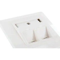 Schwaiger  Keystone Anschlussdose 2-fach Unterputz mit Schrägauslass