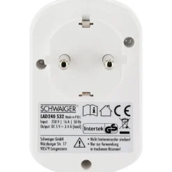 Schwaiger  Ladegerät mit 2-fach USB 3.4A 230 V weiß
