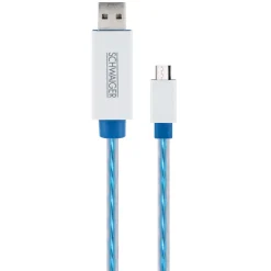Schwaiger Micro-USB-Kabel leuchtend 0,8m weiß
