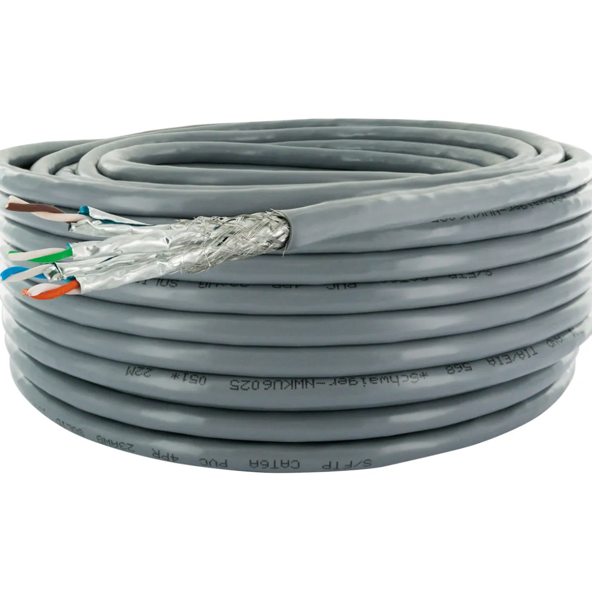 Schwaiger Netzwerkkabel CAT6a 500Mhz 10Gbit/s 25m grau