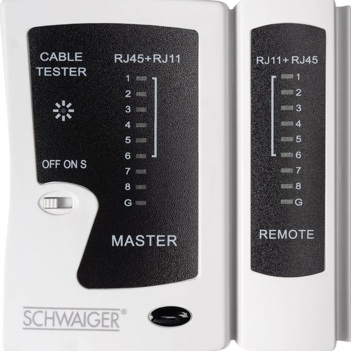 Schwaiger Netzwerkkabeltester für RJ45 und RJ11