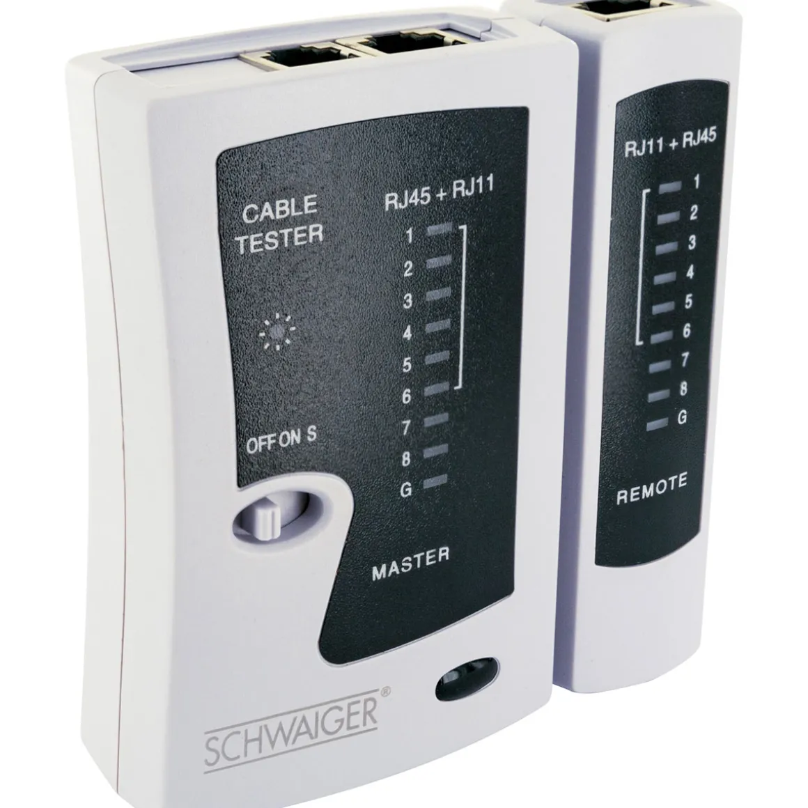 Schwaiger Netzwerkkabeltester für RJ45 und RJ11