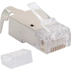 Schwaiger Netzwerkstecker CAT 6a/CAT 7 silber/grau 4 Stück