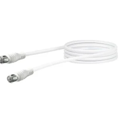 Schwaiger SAT-Antennenkabel 90 dB 1,5 m weiß mit F-Quick Stecker und F-Quick Stecker