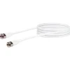 Schwaiger SAT-Antennenkabel 90 dB 1,5 m weiß mit F-Stecker und F-Stecker