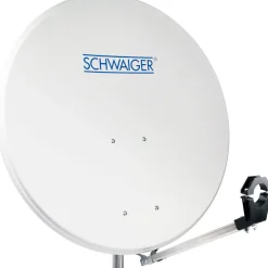 Schwaiger Satellitenschüssel Alu-Line mit Logo 80 cm Aluminium hellgrau