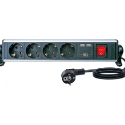 Schwaiger  Steckdosenleiste 4-fach mit Tischbefestigung