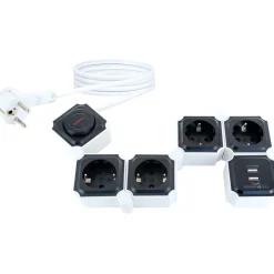 Schwaiger  Steckdosenleiste mit USB schwarz