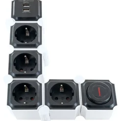 Schwaiger Steckdosenleiste mit USB schwarz