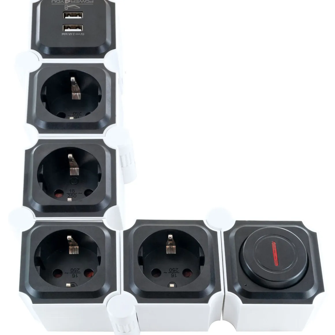 Schwaiger Steckdosenleiste mit USB schwarz