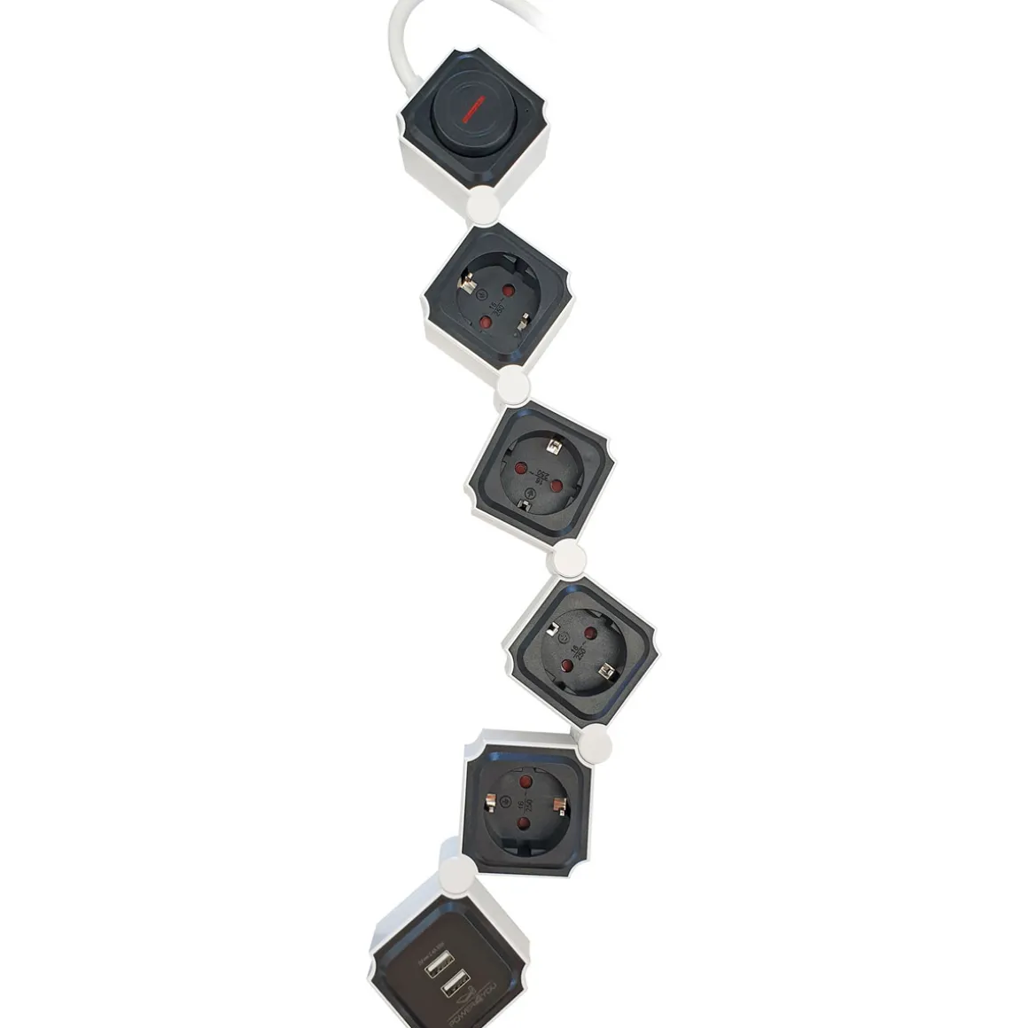 Schwaiger Steckdosenleiste mit USB schwarz