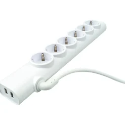 Schwaiger  Steckdosenleiste 6-fach mit 2-fach USB