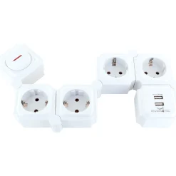 Schwaiger  Steckdosenleiste mit USB weiß