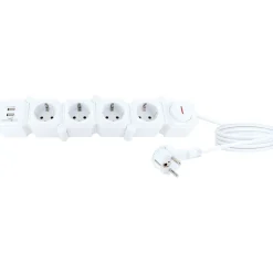 Schwaiger  Steckdosenleiste mit USB weiß