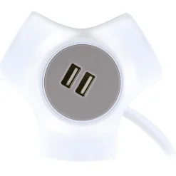 Schwaiger  Steckdosenwürfel 3-fach mit 2-fach USB