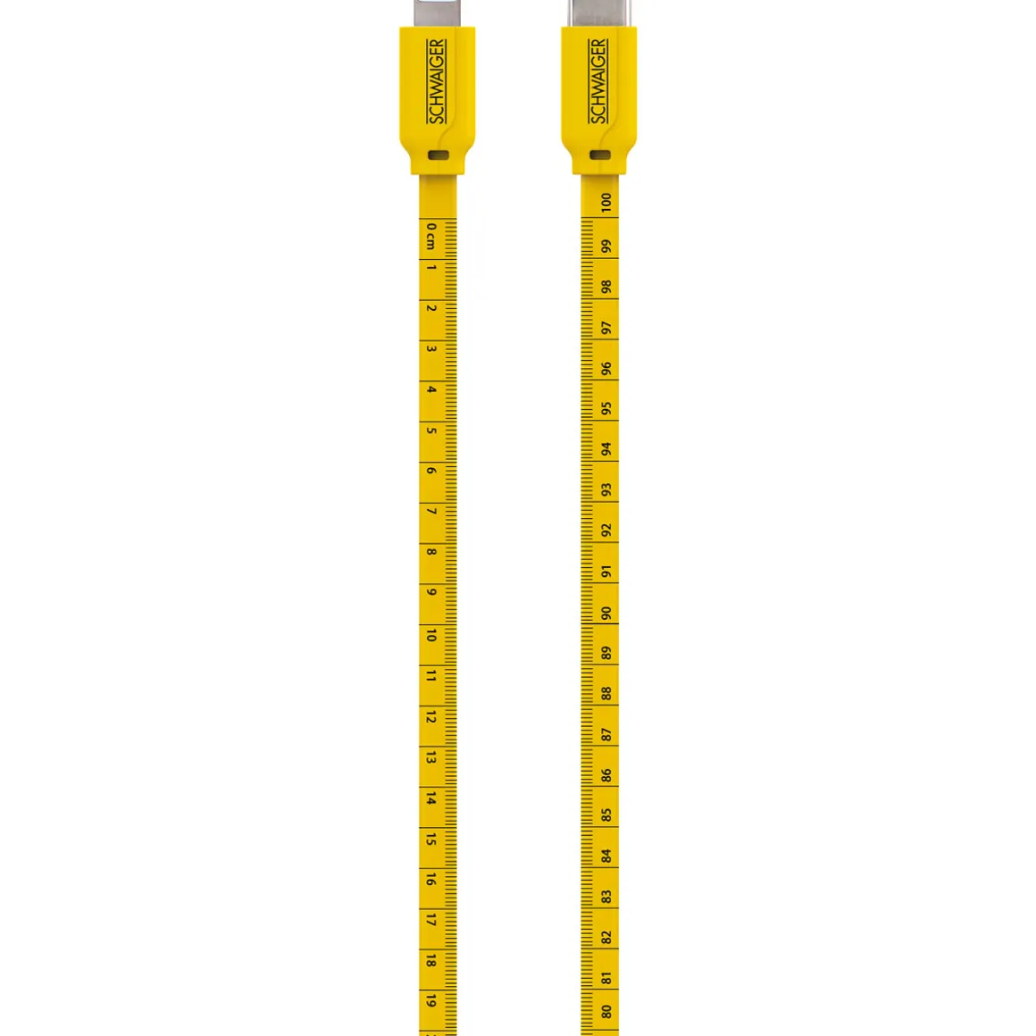 Schwaiger Sync und Ladekabel Typ A mit Maßband 1,2 m