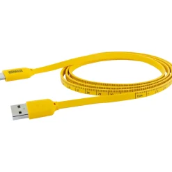 Schwaiger  Sync und Ladekabel Typ C mit Maßband 1,2 m gelb