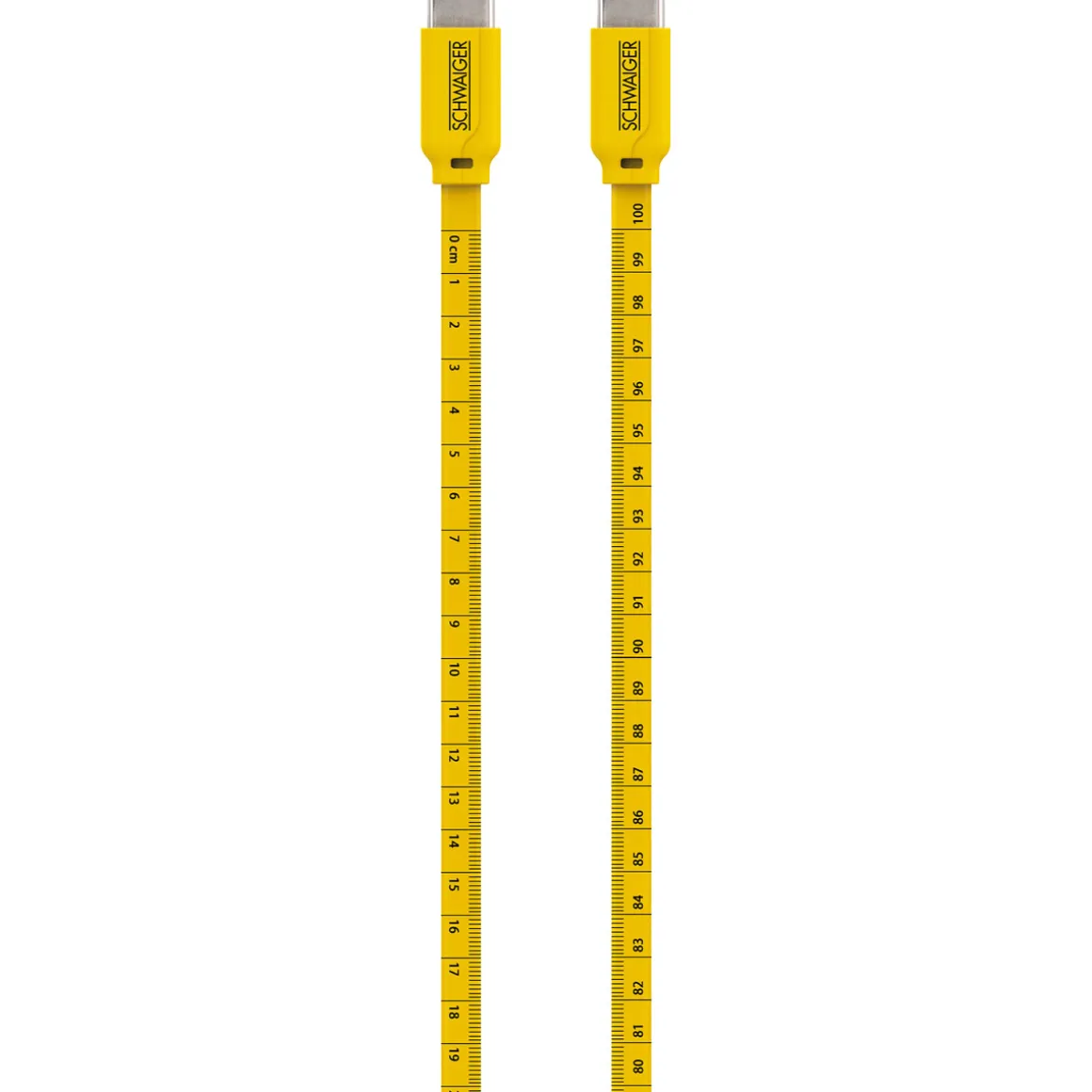 Schwaiger Sync und Ladekabel Typ C mit Maßband 1,2 m