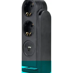 Schwaiger  Tischsteckdosenleiste 2-fach mit USB C/A klemmbar