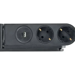 Schwaiger  Tischsteckdosenleiste 2-fach mit USB C/A klemmbar