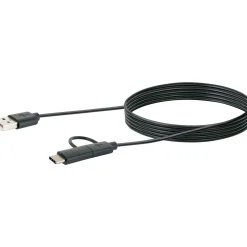 Schwaiger USB-3.1-A-Kabel mit C-Stecker/2.0 Micro1m schwarz