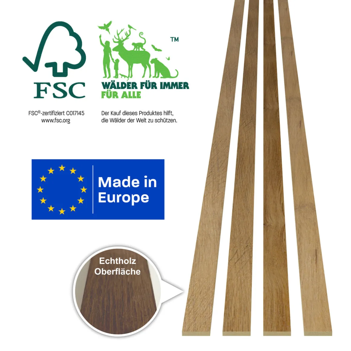 Specht Classic Stix, Eiche rustic, 250x3,45 cm