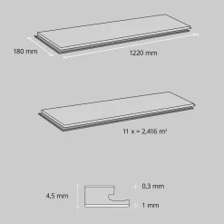 Specht Designboden SPC Solaris Eiche Landhausdiele 120 x 18 cm