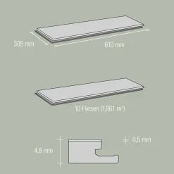 Specht Vinylboden  Vinyl SPC Ambiente Fliese Paris 610 x 304,8 x 4,8 mm