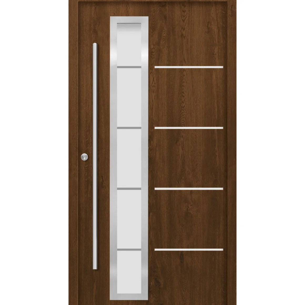 SplenDoor Premium-Haustür Passivedoor Uppsala energiesparend nussbaum 110 x 210 cm links