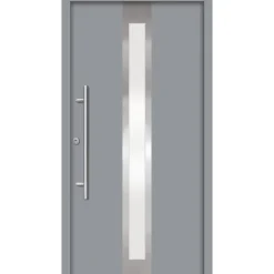 SplenDoor Premium-Haustür Passivedoor Stockholm RC2 energiesparend einbruchsicher grau 100 x 210 cm links