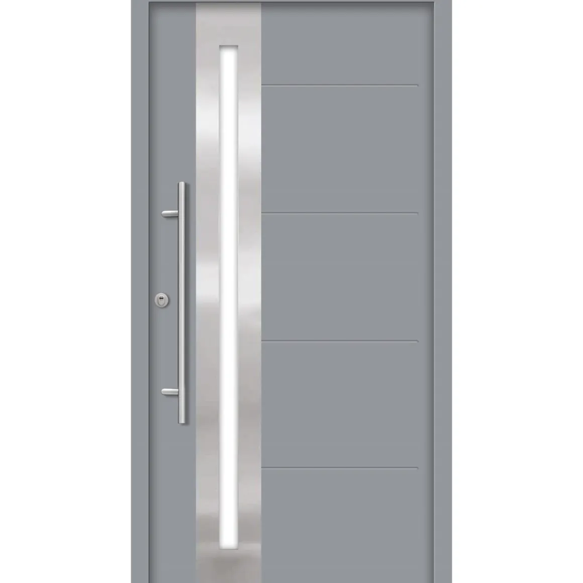 SplenDoor Premium-Haustür Passivedoor Eksjo RC2 energiesparend einbruchsicher grau 110 x 210 cm links