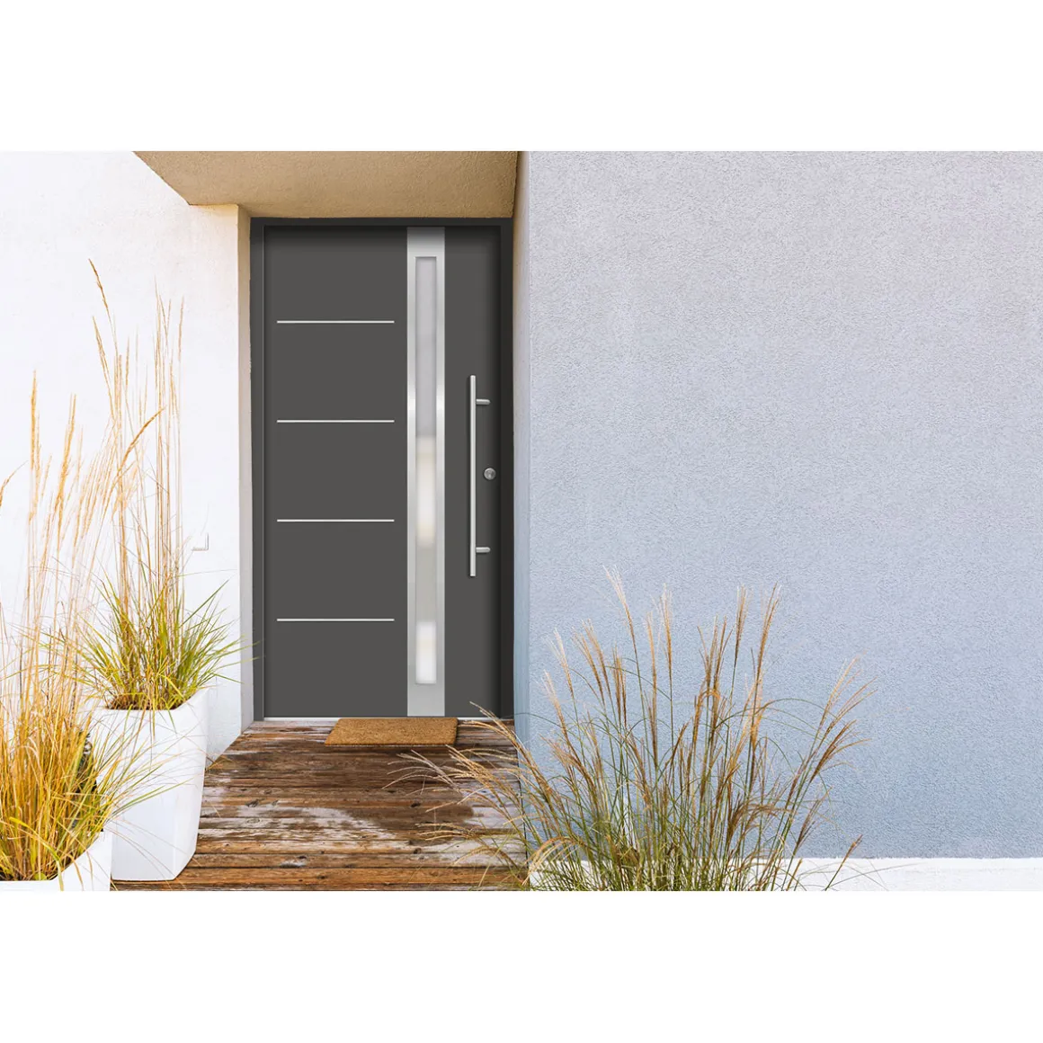 SplenDoor Premium-Haustür Passivedoor Umea energiesparend anthrazit 100 x 200 cm rechts