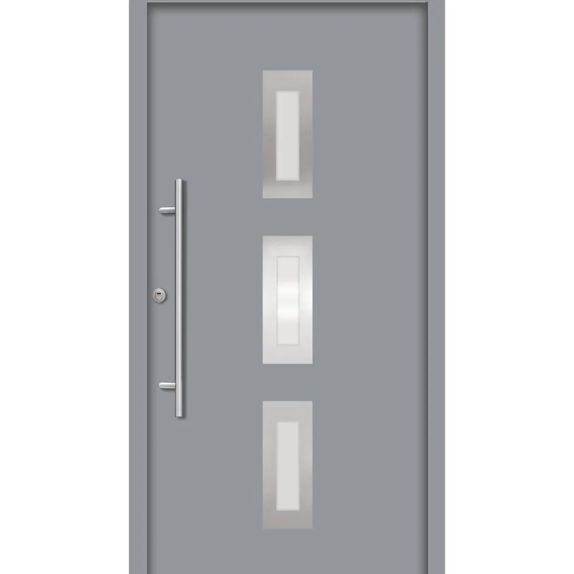 SplenDoor Premium-Haustür Passivedoor Aalborg energiesparend grau 110 x 210 cm links