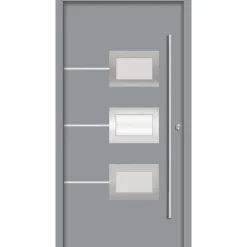 SplenDoor  Premium-Haustür Passivedoor Bergen energiesparend grau 100 x 200 cm rechts