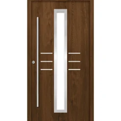 SplenDoor  Premium-Haustür Passivedoor Lund RC2 energiesparend einbruchsicher nussbaum 100 x 200 cm links