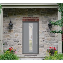 SplenDoor  Premium-Haustür Passivedoor Malmo RC2 energiesparend einbruchsicher grau 100 x 200 cm rechts