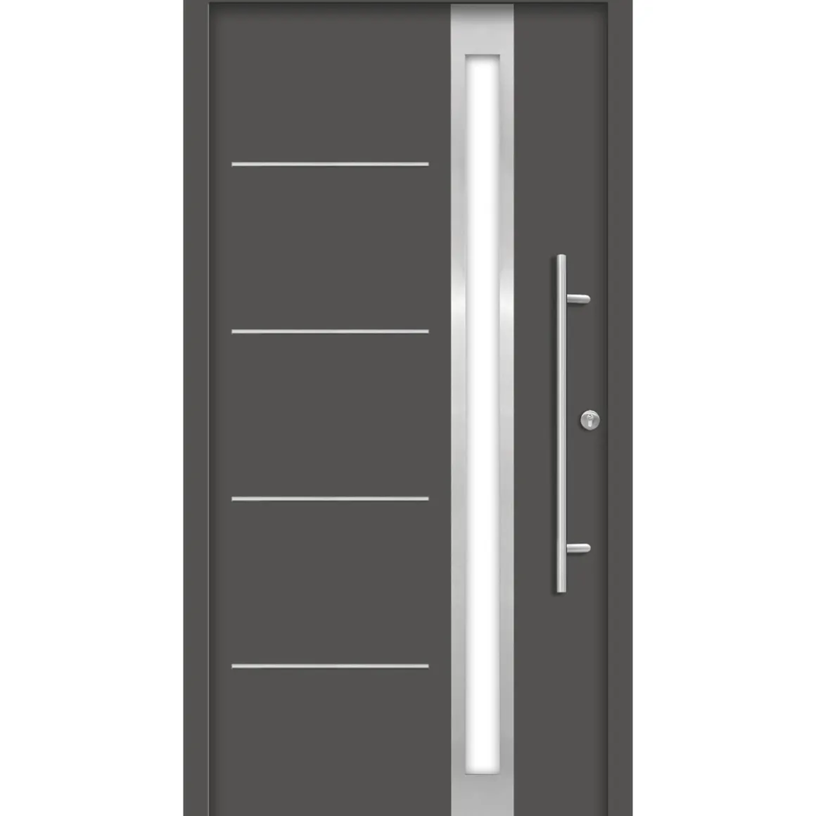 SplenDoor Premium-Haustür Passivedoor Umea energiesparendanthrazit 100 x 210 cm rechts