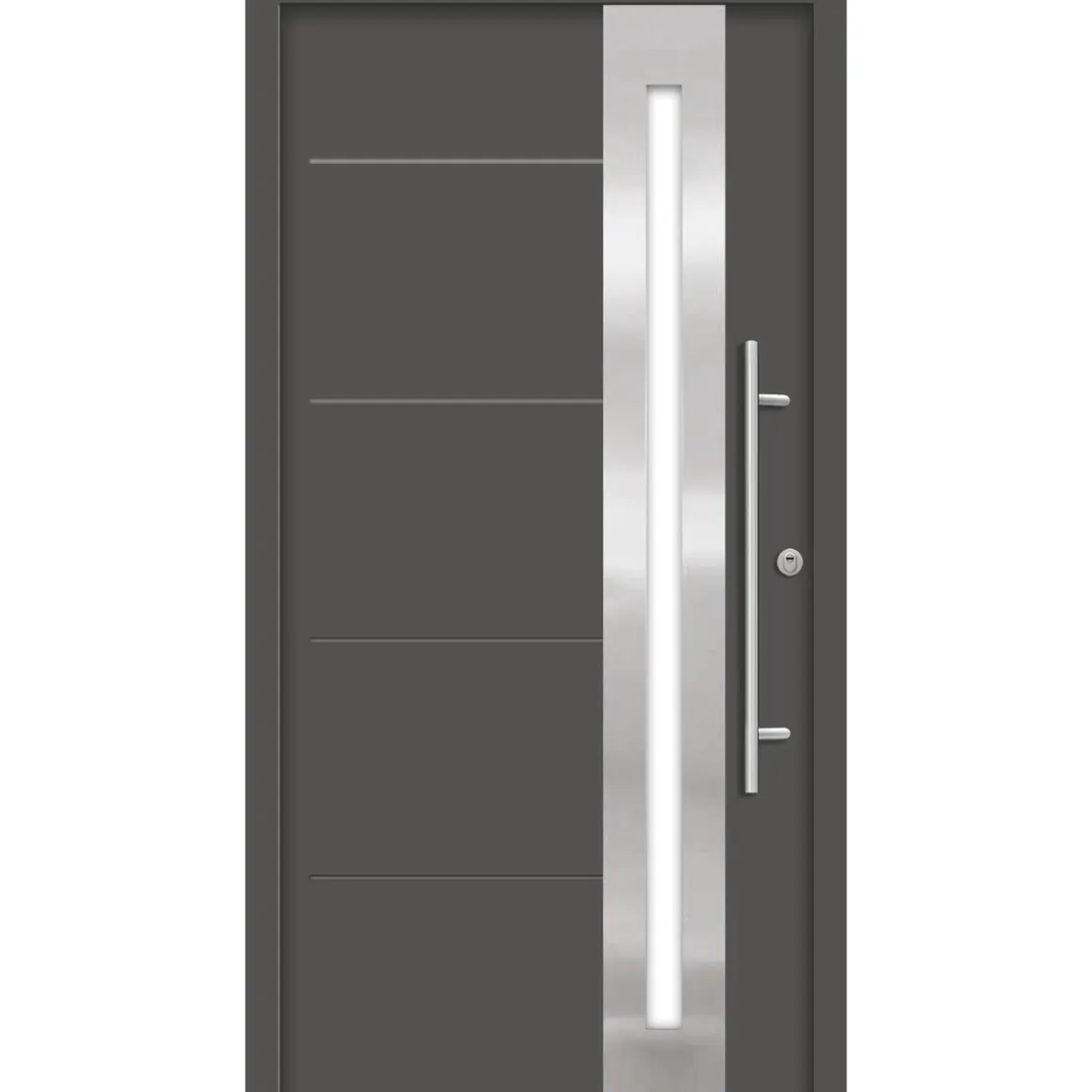 SplenDoor Premium-Haustür Passivedoor Eksjo RC2 energiesparend einbruchsicher anthrazit 100 x 210 cm rechts