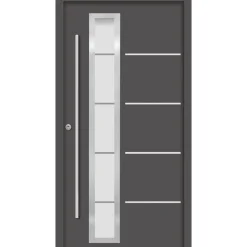 SplenDoor  Premium-Haustür Passivedoor Uppsala RC2 energiesparend einbruchsicher anthrazit 100 x 200 cm links