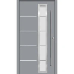 SplenDoor  Premium-Haustür Passivedoor Uppsala RC2 energiesparend einbruchsicher grau 100 x 200 cm links