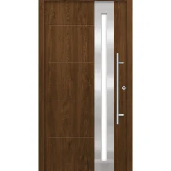 SplenDoor  Premium-Haustür Passivedoor Eksjo RC2 energiesparend einbruchsicher nussbausm 100 x 200 cm rechts
