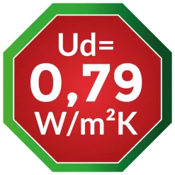SplenDoor Premium-Haustür Passivedoor Uppsala RC2 energiesparend einbruchsicher nussbaum 100 x 200 cm links