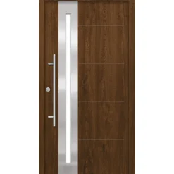 SplenDoor  Premium-Haustür Passivedoor Eksjo RC2 energiesparend einbruchsicher nussbaum 110 x 210 cm links