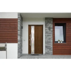SplenDoor  Premium-Haustür Passivedoor Eksjo RC2 energiesparend einbruchsicher nussbaum 110 x 210 cm links