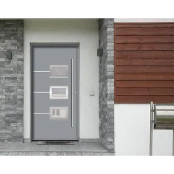 SplenDoor  Premium-Haustür Passivedoor Bergen energiesparend grau 110 x 210 cm rechts