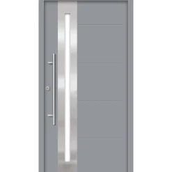 SplenDoor  Premium-Haustür Passivedoor Eksjo RC2 energiesparend einbruchsicher grau 100 x 210 cm links