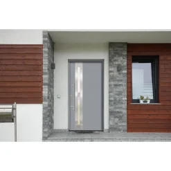 SplenDoor  Premium-Haustür Passivedoor Eksjo RC2 energiesparend einbruchsicher grau 100 x 210 cm links